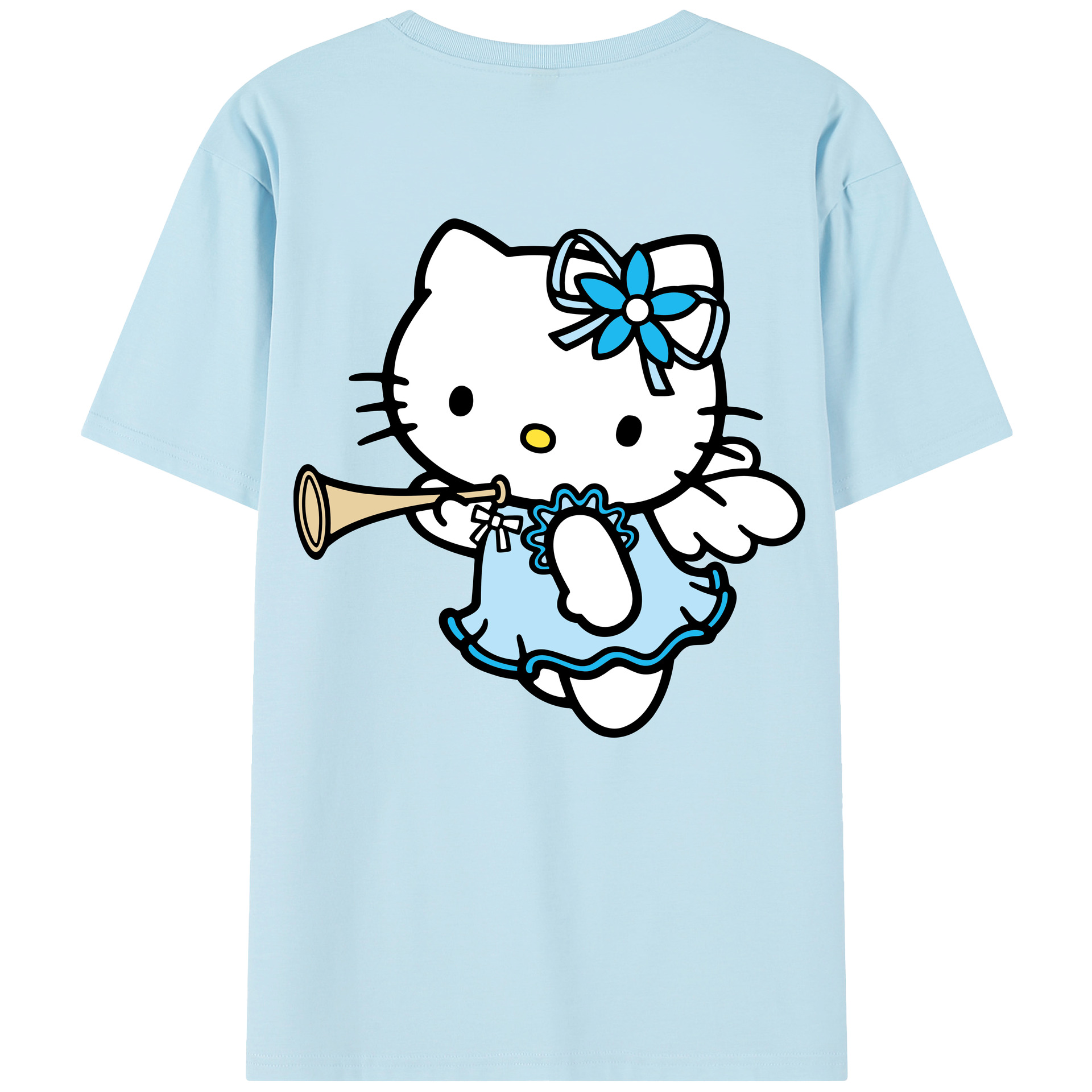 （画像用） Hello Kitty ハローキティ 綿100％半袖Tシャツ（背面プリント）